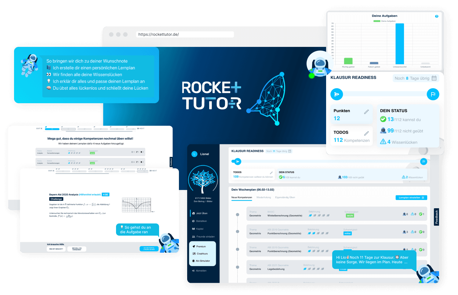 RocketTutor Produkt-Screens
